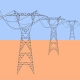 Power Transmission Towers in Desert