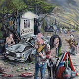 Black Shining Leather Couch