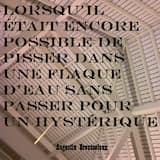 Lorsqu'il était encore possible de pisser dans une flaque d'eau sans passer pour un hystérique - Premier jet