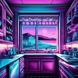 Window in the Kitchen to the Room in the Back of the House