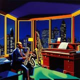 Moon Shining Off the Page of Newly-Composed Sheet Music