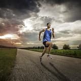 Running through the clouds.