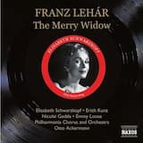 Die lustige Witwe: Akt I: Dialog: „Exzellenz, Exzellenz, die Glawari kommt“ … „Bitte, meine Herrn!“ (Njegus, Zeta, Hanna, Cascada, Saint‐Brioche, Männerchor)