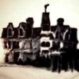 Red Velvet Curtains, Black Damask Wallpaper, a Chandelier of Candelabras, & Gargoyles, Lots of Gargoyles